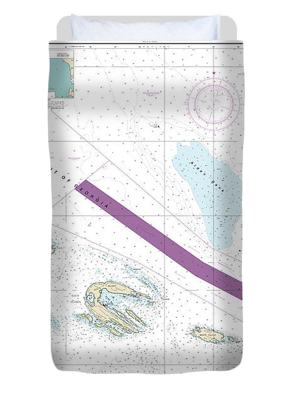 Nautical Chart-18431 Rosario Stait-cherry Point - Duvet Cover