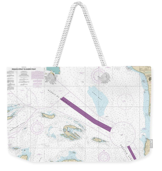 Nautical Chart-18431 Rosario Stait-cherry Point - Weekender Tote Bag