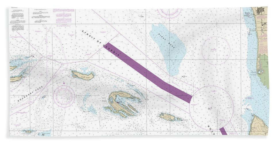 Nautical Chart-18431 Rosario Stait-cherry Point - Bath Towel