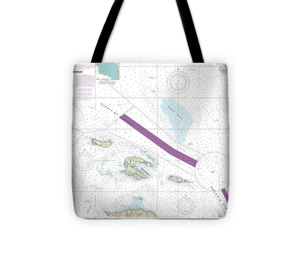 Nautical Chart 18431 Rosario Stait Cherry Point Tote Bag