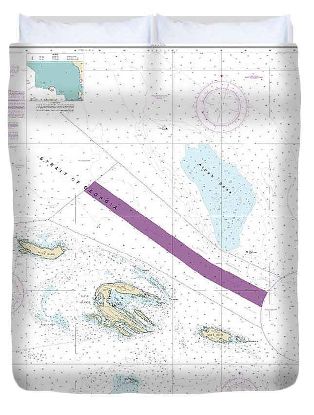 Nautical Chart-18431 Rosario Stait-cherry Point - Duvet Cover