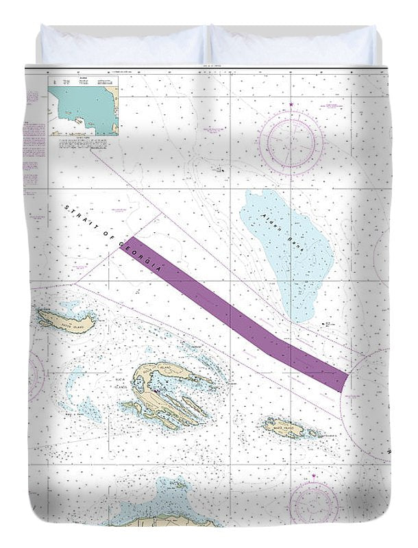 Nautical Chart-18431 Rosario Stait-cherry Point - Duvet Cover