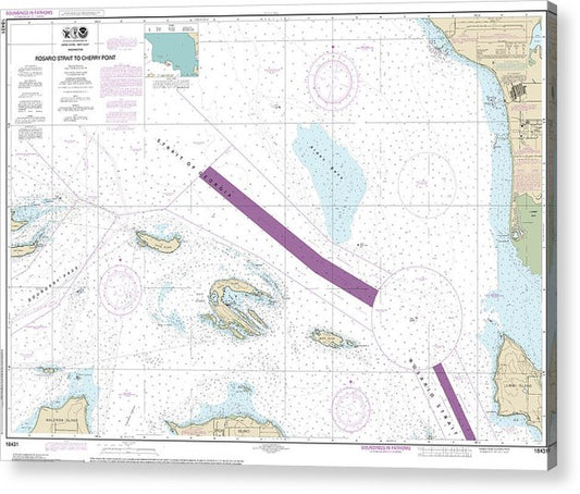 Nautical Chart-18431 Rosario Stait-Cherry Point  Acrylic Print