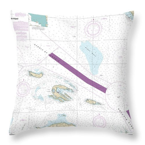 Nautical Chart-18431 Rosario Stait-cherry Point - Throw Pillow