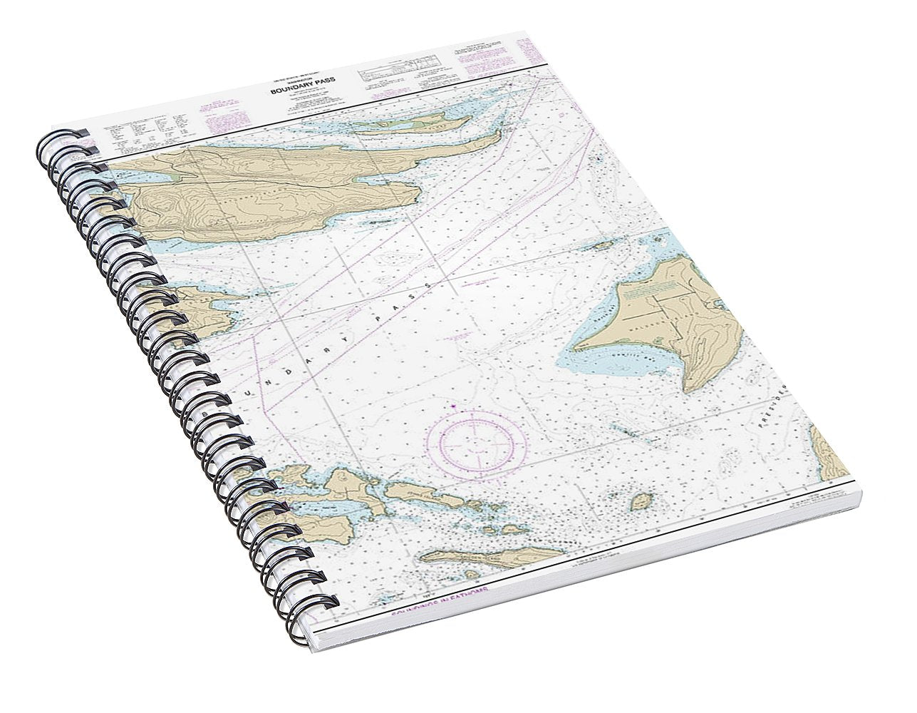 Nautical Chart-18432 Boundary Pass - Spiral Notebook