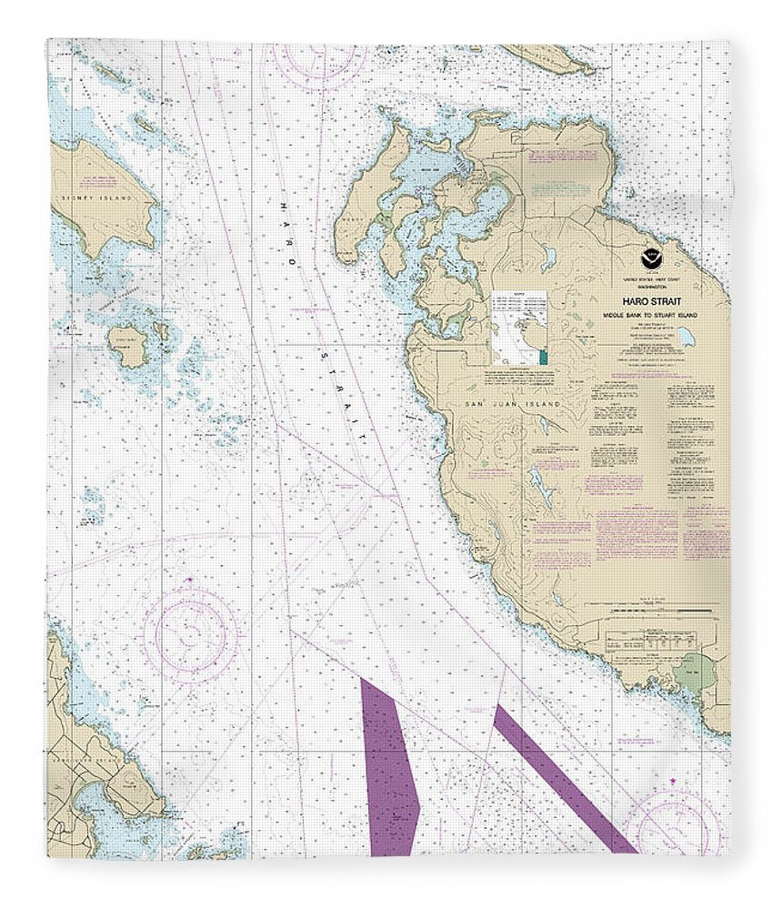 Nautical Chart-18433 Haro-strait-middle Bank-stuart Island - Blanket ...