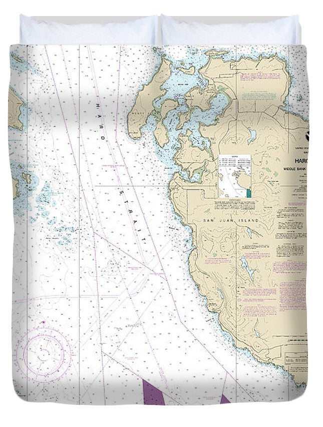 Nautical Chart-18433 Haro-strait-middle Bank-stuart Island - Duvet Cover