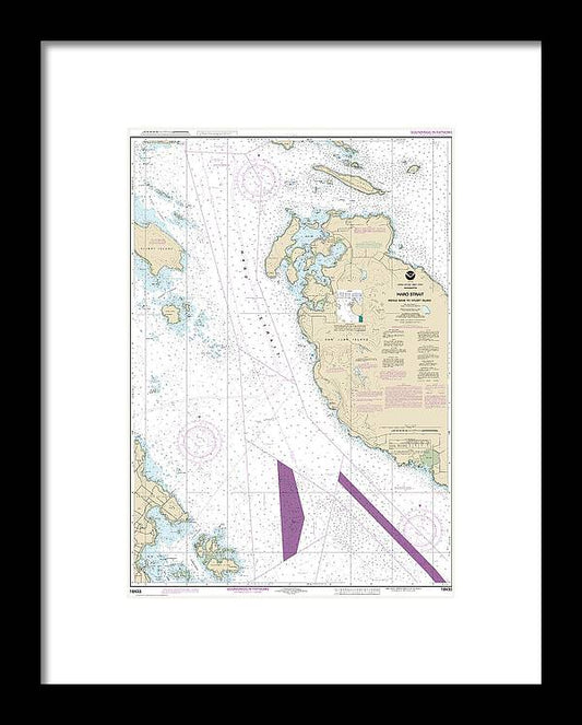 Nautical Chart-18433 Haro-strait-middle Bank-stuart Island - Framed Print