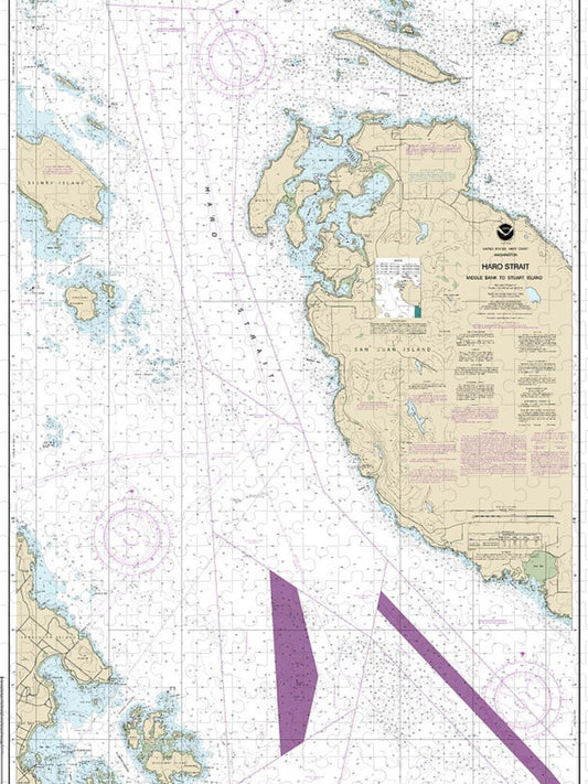 Nautical Chart 18433 Haro Strait Middle Bank Stuart Island Puzzle