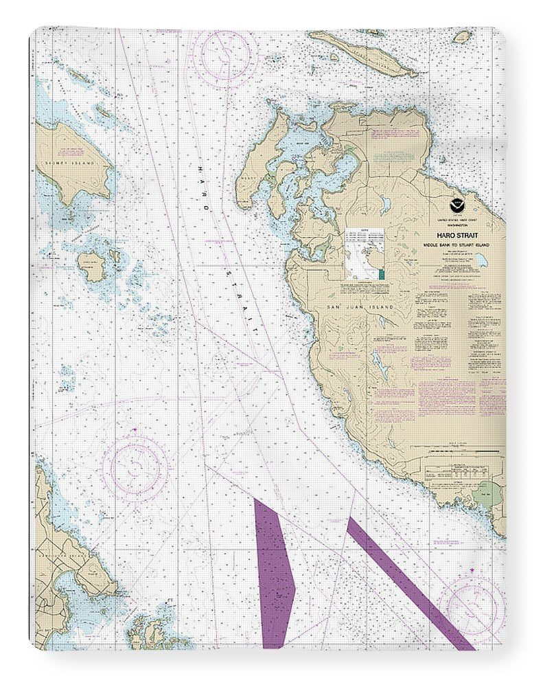 Nautical Chart-18433 Haro-strait-middle Bank-stuart Island - Blanket
