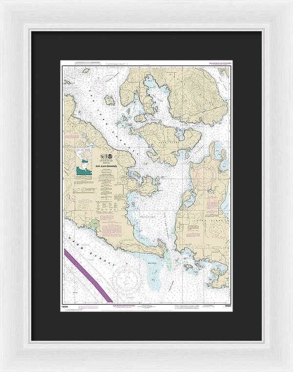 Nautical Chart-18434 San Juan Channel - Framed Print