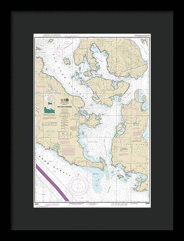 Nautical Chart-18434 San Juan Channel - Framed Print