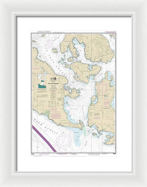 Nautical Chart-18434 San Juan Channel - Framed Print