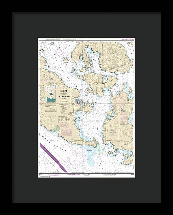 Nautical Chart-18434 San Juan Channel - Framed Print