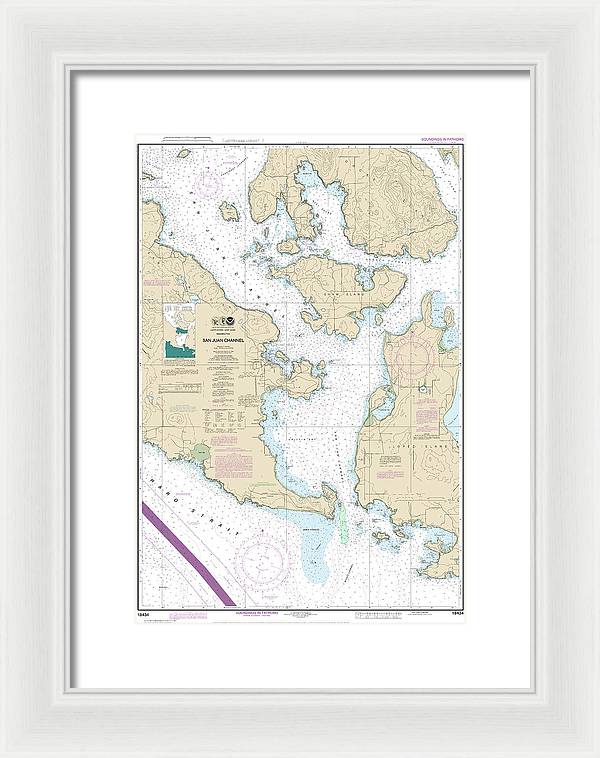 Nautical Chart-18434 San Juan Channel - Framed Print