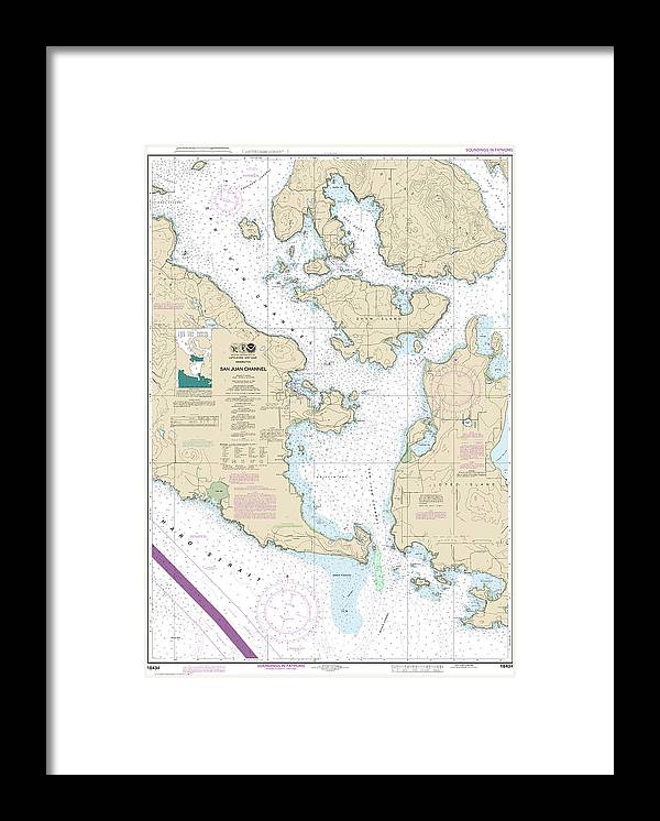 A beuatiful Framed Print of the Nautical Chart-18434 San Juan Channel by SeaKoast