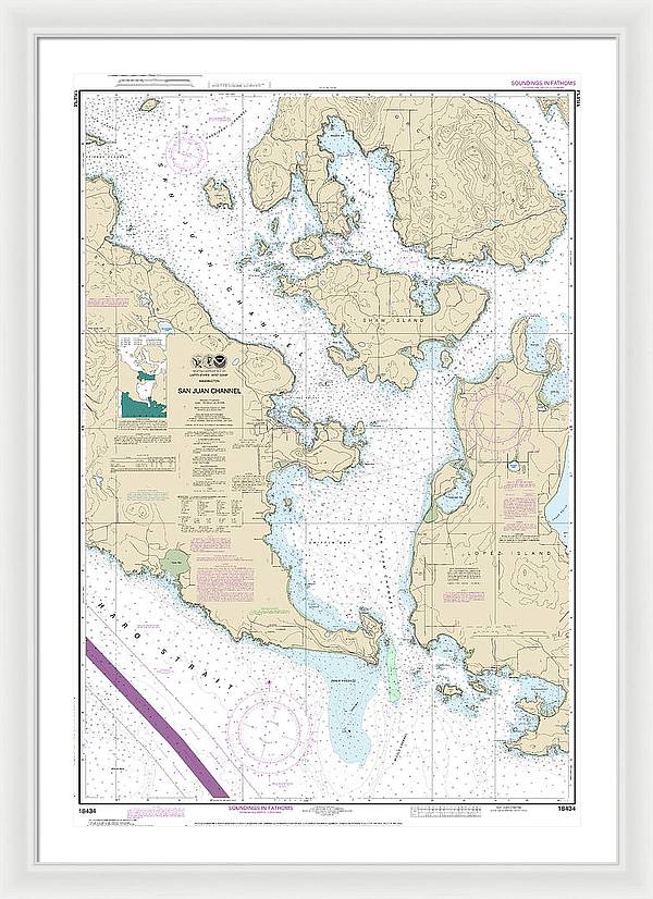 Nautical Chart-18434 San Juan Channel - Framed Print