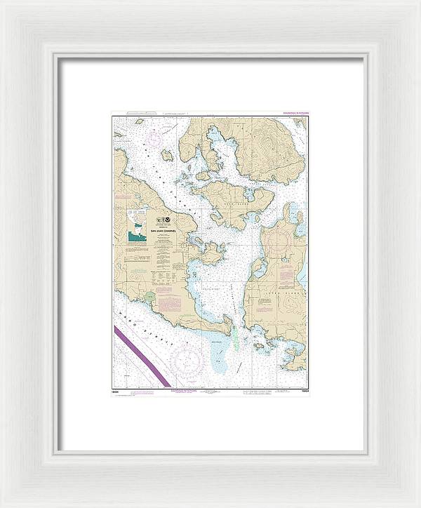 Nautical Chart-18434 San Juan Channel - Framed Print