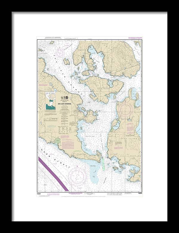 Nautical Chart-18434 San Juan Channel - Framed Print