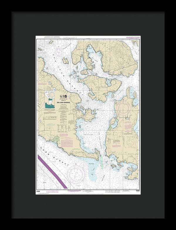 Nautical Chart-18434 San Juan Channel - Framed Print