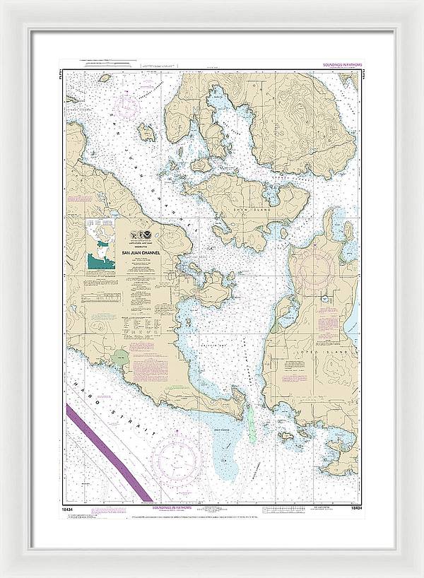 Nautical Chart-18434 San Juan Channel - Framed Print