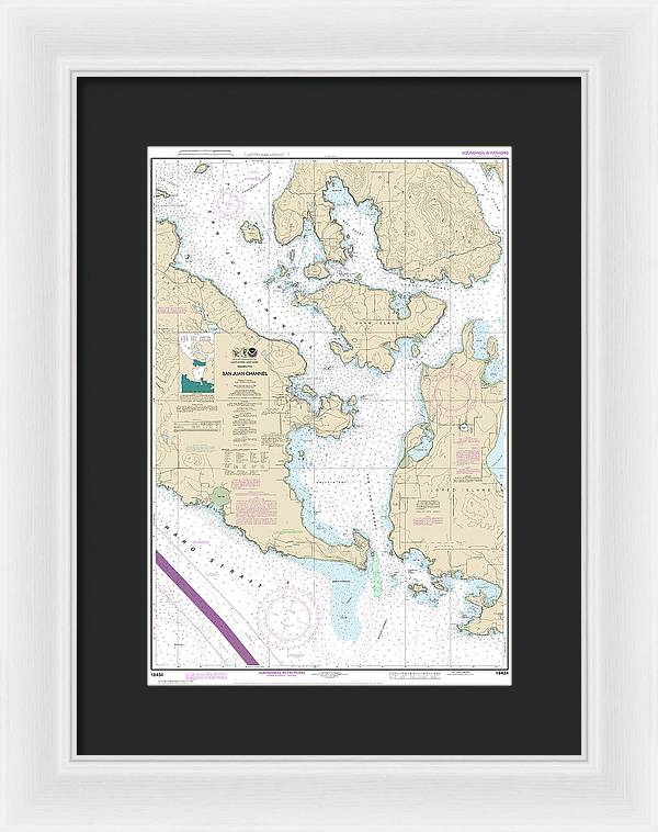 Nautical Chart-18434 San Juan Channel - Framed Print