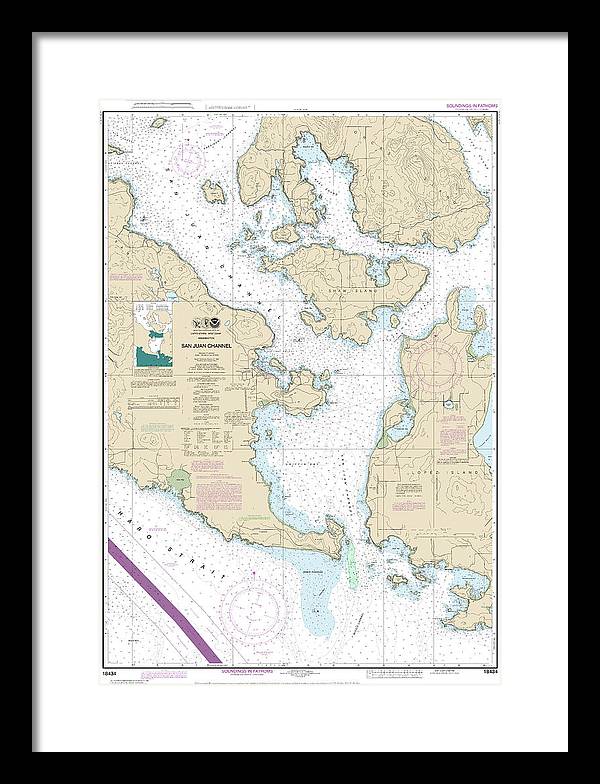 Nautical Chart-18434 San Juan Channel - Framed Print