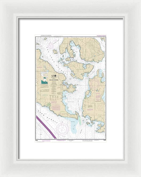 Nautical Chart-18434 San Juan Channel - Framed Print