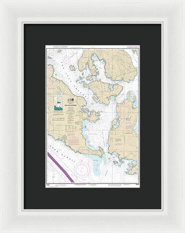 Nautical Chart-18434 San Juan Channel - Framed Print