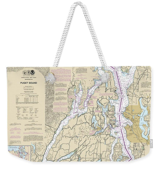 Nautical Chart-18440 Puget Sound - Weekender Tote Bag