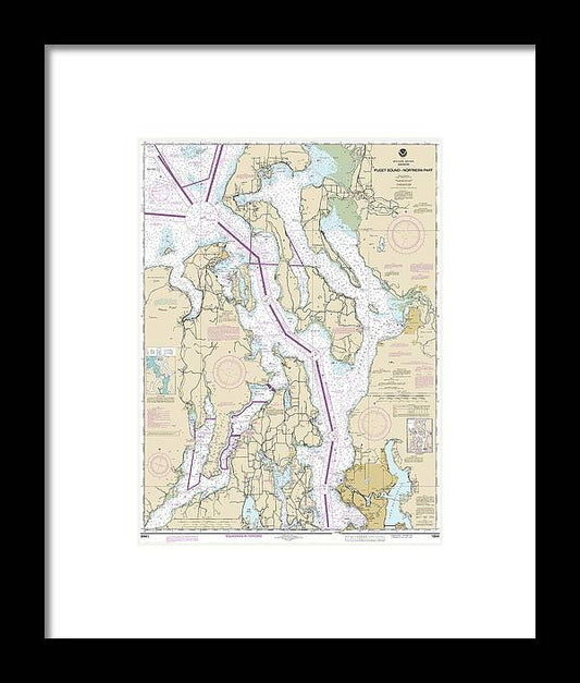 A beuatiful Framed Print of the Nautical Chart-18441 Puget Sound-Northern Part by SeaKoast