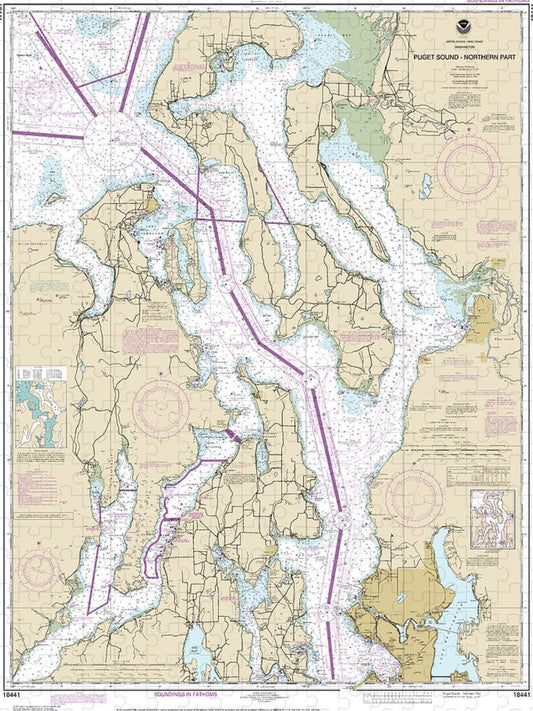 Nautical Chart 18441 Puget Sound Northern Part Puzzle