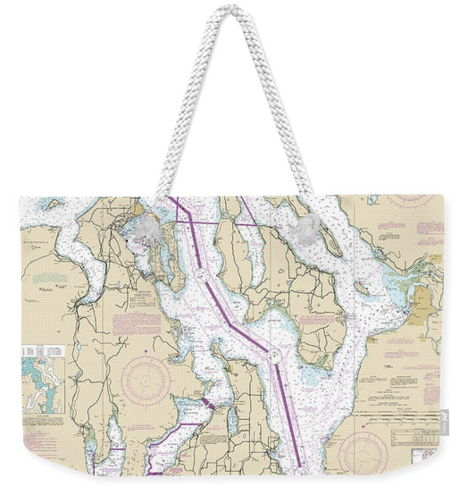 Nautical Chart-18441 Puget Sound-northern Part - Weekender Tote Bag