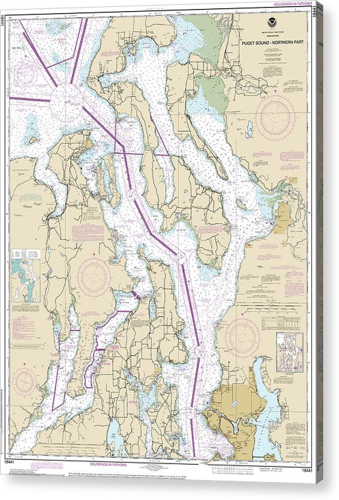 Nautical Chart-18441 Puget Sound-Northern Part  Acrylic Print