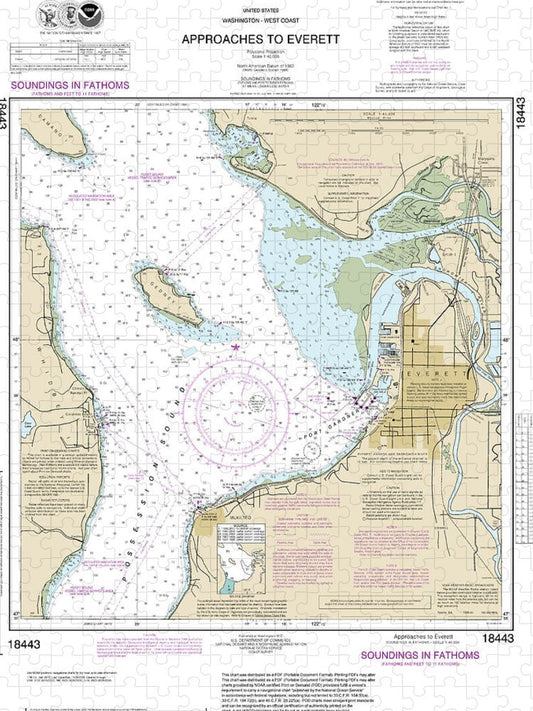 Nautical Chart 18443 Approaches Everett Puzzle