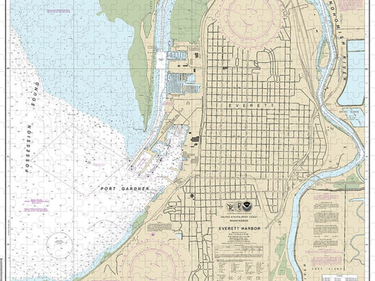 Nautical Chart 18444 Everett Harbor Puzzle
