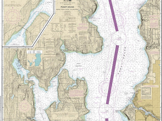 Nautical Chart 18446 Puget Sound Apple Cove Point Keyport, Agate Passage Puzzle
