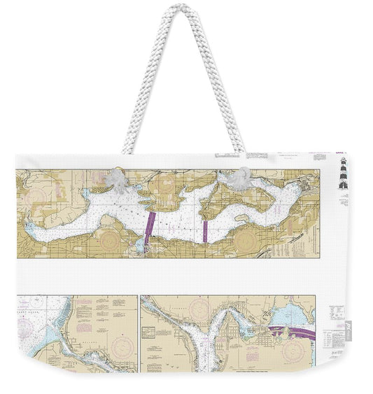 Nautical Chart-18447 Lake Washington Ship Canal-lake Washington - Weekender Tote Bag