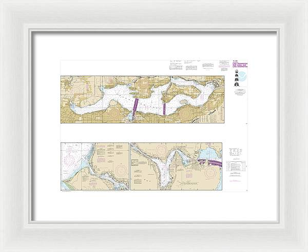 Nautical Chart-18447 Lake Washington Ship Canal-lake Washington - Framed Print