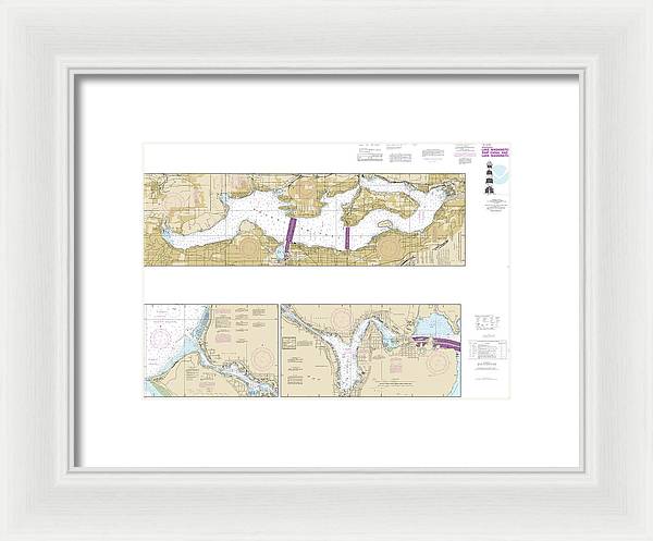 Nautical Chart-18447 Lake Washington Ship Canal-lake Washington - Framed Print