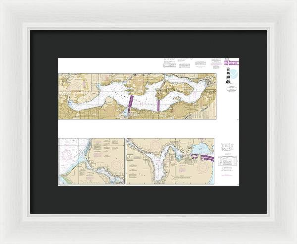 Nautical Chart-18447 Lake Washington Ship Canal-lake Washington - Framed Print