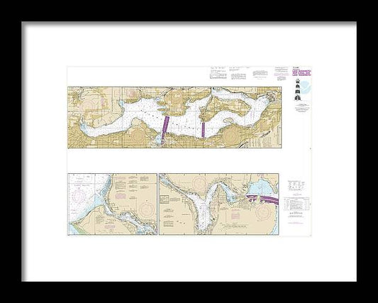 A beuatiful Framed Print of the Nautical Chart-18447 Lake Washington Ship Canal-Lake Washington by SeaKoast