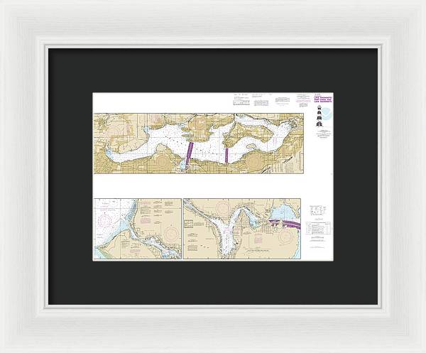 Nautical Chart-18447 Lake Washington Ship Canal-lake Washington - Framed Print