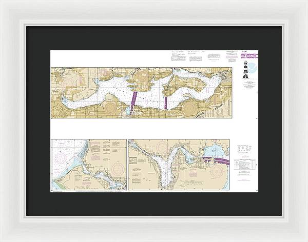 Nautical Chart-18447 Lake Washington Ship Canal-lake Washington - Framed Print