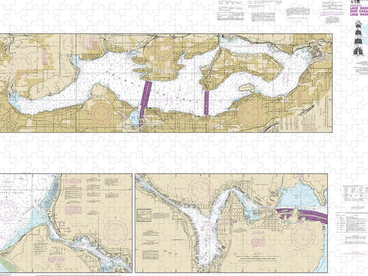 Nautical Chart 18447 Lake Washington Ship Canal Lake Washington Puzzle