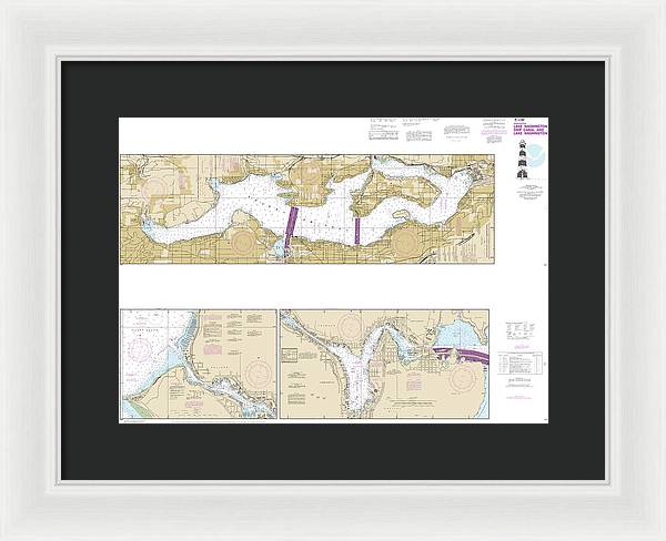 Nautical Chart-18447 Lake Washington Ship Canal-lake Washington - Framed Print