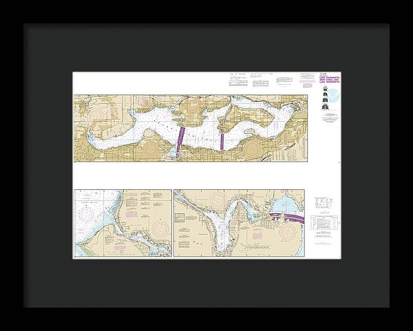 Nautical Chart-18447 Lake Washington Ship Canal-lake Washington - Framed Print