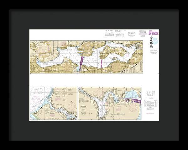 Nautical Chart-18447 Lake Washington Ship Canal-lake Washington - Framed Print