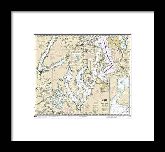 A beuatiful Framed Print of the Nautical Chart-18448 Puget Sound-Southern Part by SeaKoast