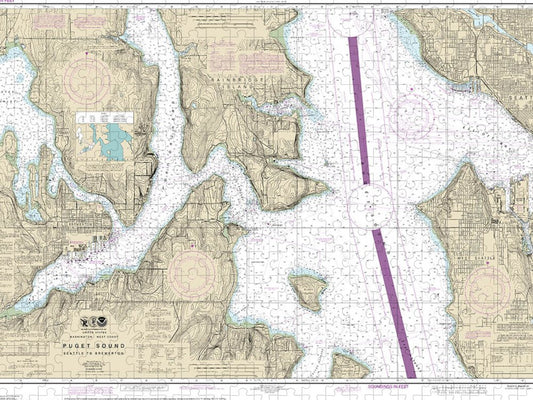 Nautical Chart 18449 Puget Sound Seattle Bremerton Puzzle